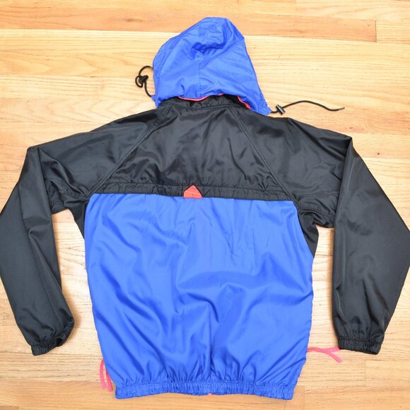 Columbia Sportwear Mens S Hooded Windbreaker Colorblock Radial Sleeve 1990s - Picture 2 of 8